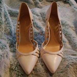 Jessica Simpson white heels size 8